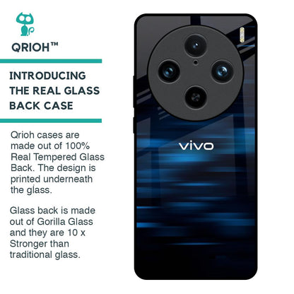 Blue Rough Abstract Glass Case for Vivo X100 Pro 5G