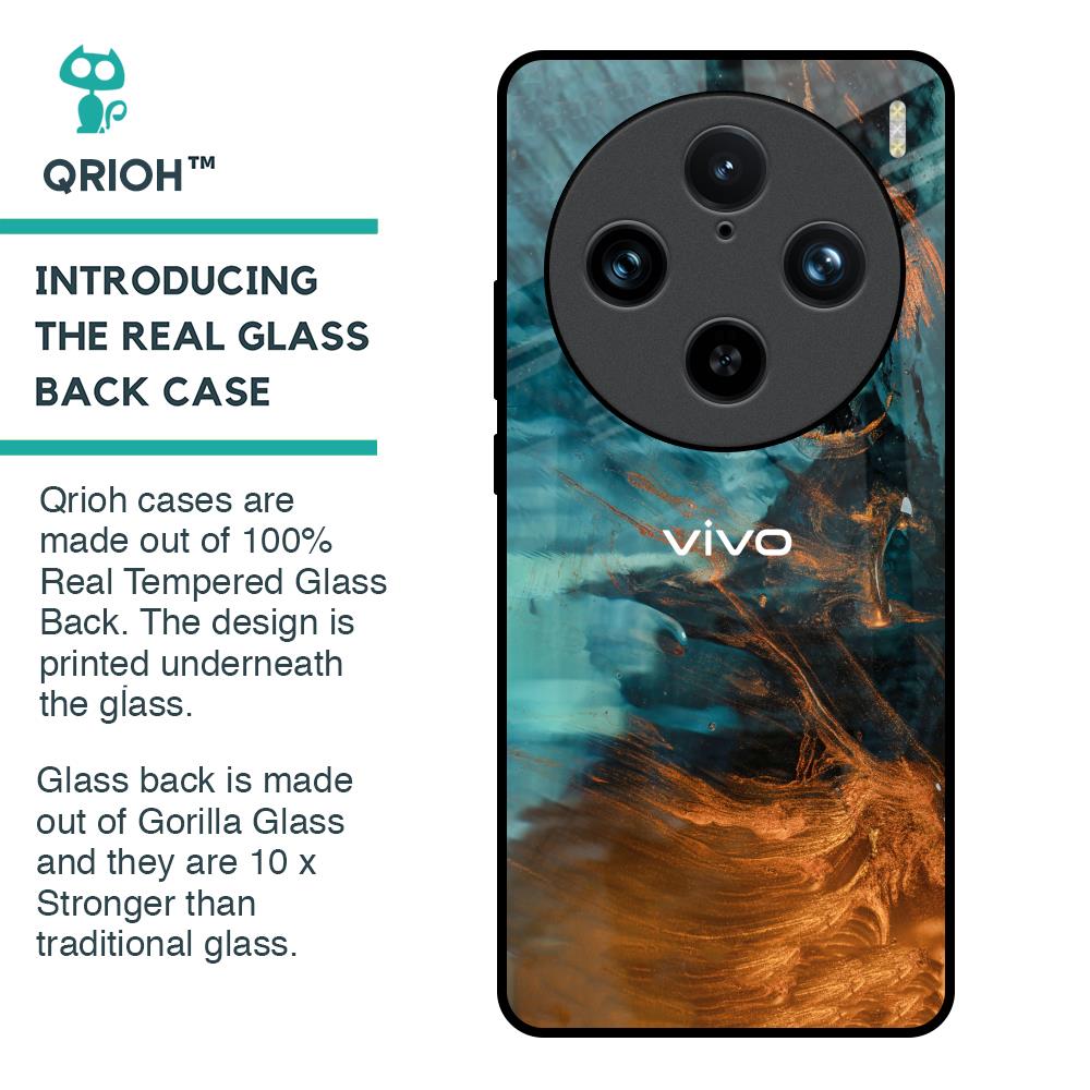 Golden Splash Glass Case for Vivo X100 Pro 5G