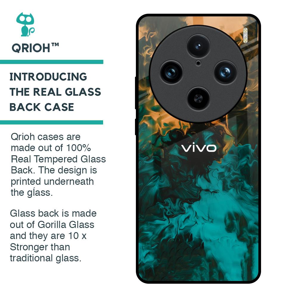 Watercolor Wave Glass Case for Vivo X100 Pro 5G