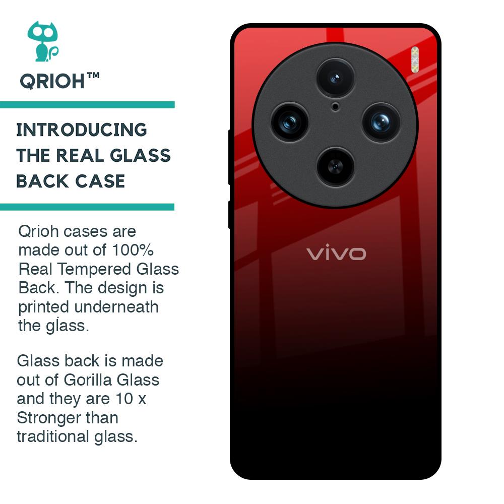 Maroon Faded Glass Case for Vivo X100 Pro 5G