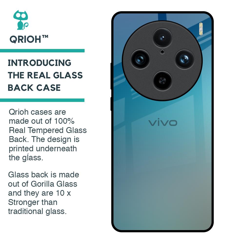 Sea Theme Gradient Glass Case for Vivo X100 Pro 5G