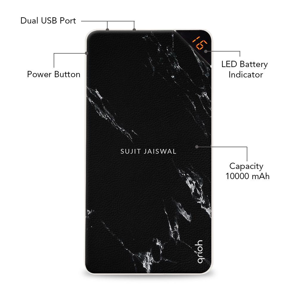 Charcoal Boulder Customized Power Bank