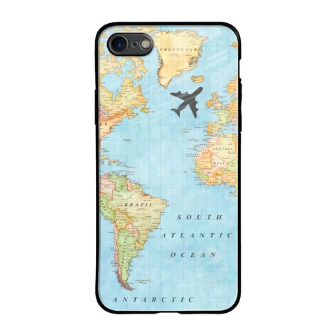 Travel Map iPhone 7 Glass Back Cover Online