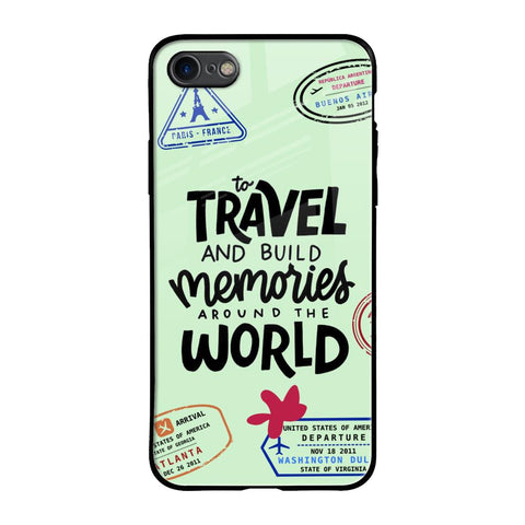 Travel Stamps iPhone 7 Glass Back Cover Online