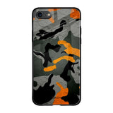 Camouflage Orange iPhone 7 Glass Back Cover Online