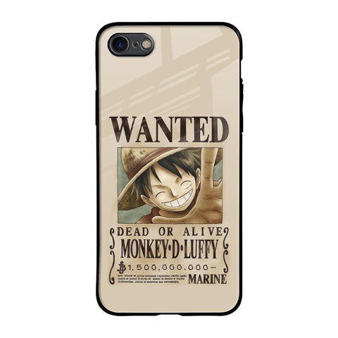 Luffy Wanted iPhone 7 Glass Back Cover Online