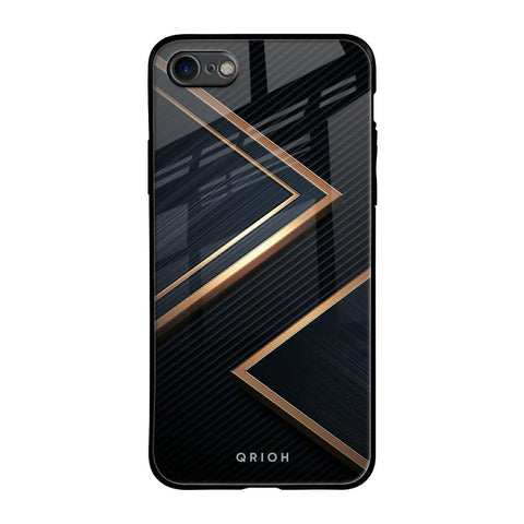 Sleek Golden & Navy iPhone 7 Glass Back Cover Online