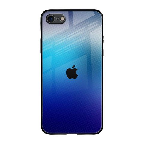 Blue Rhombus Pattern iPhone 7 Glass Back Cover Online