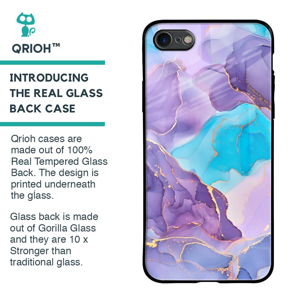 Alcohol ink Marble Glass Case for iPhone 7