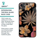 Lines Pattern Flowers Glass Case for iPhone 7