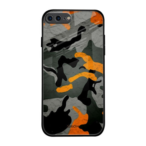 Camouflage Orange iPhone 7 Plus Glass Back Cover Online