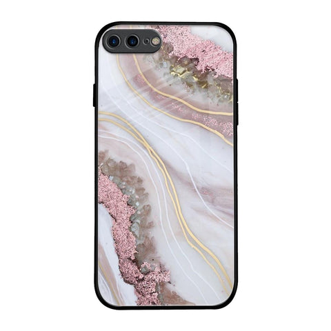 Pink & Gold Gllitter Marble iPhone 7 Plus Glass Back Cover Online