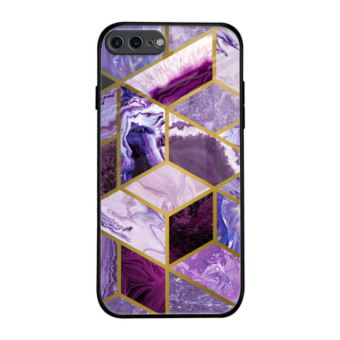 Purple Rhombus Marble iPhone 7 Plus Glass Back Cover Online