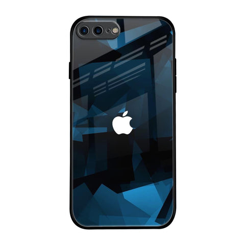 Polygonal Blue Box iPhone 7 Plus Glass Back Cover Online