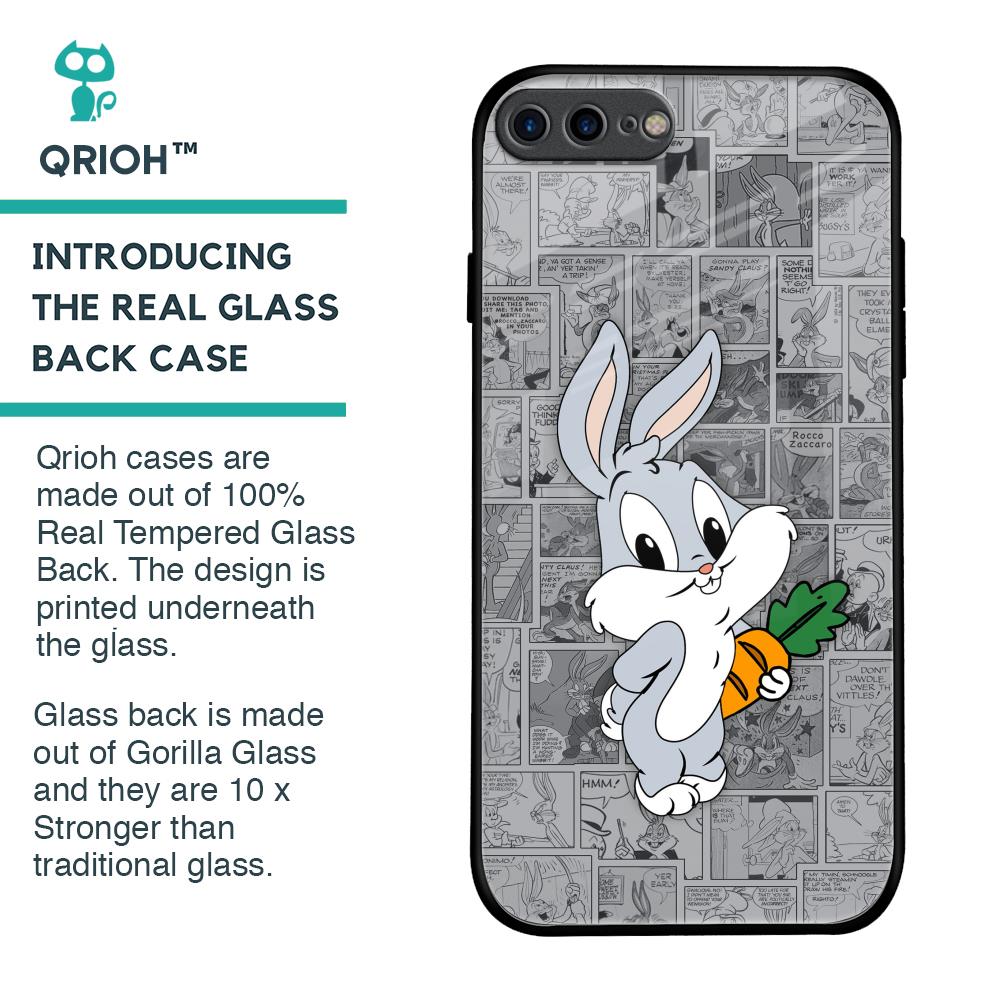 Cute Baby Bunny Glass Case for iPhone 7 Plus