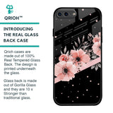 Floral Black Band Glass Case For iPhone 7 Plus