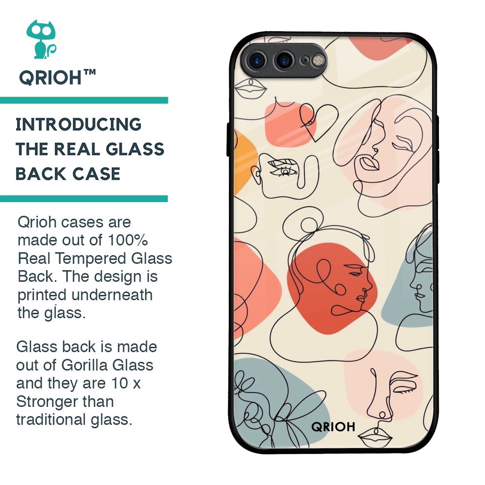 Abstract Faces Glass Case for iPhone 7 Plus