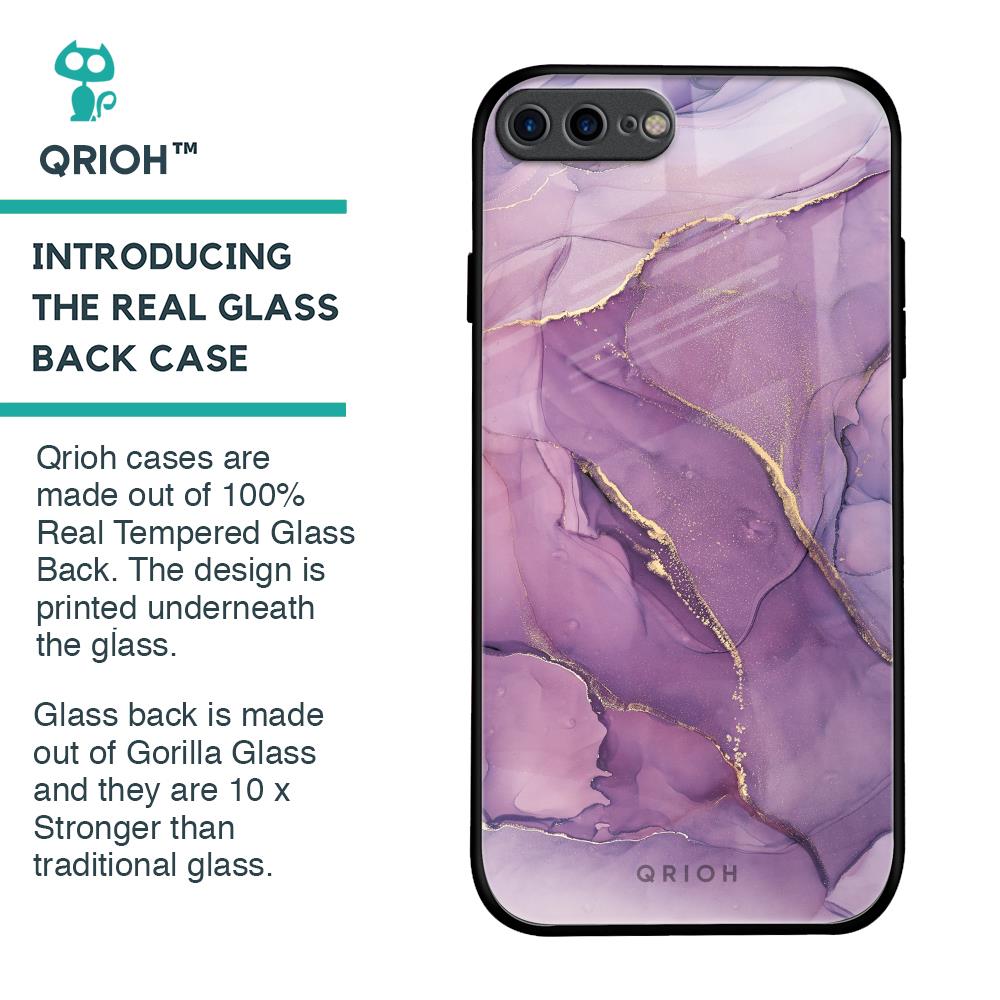 Purple Gold Marble Glass Case for iPhone 7 Plus