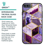Purple Rhombus Marble Glass Case for iPhone 7 Plus