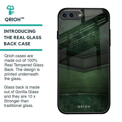 Green Leather Glass Case for iPhone 7 Plus