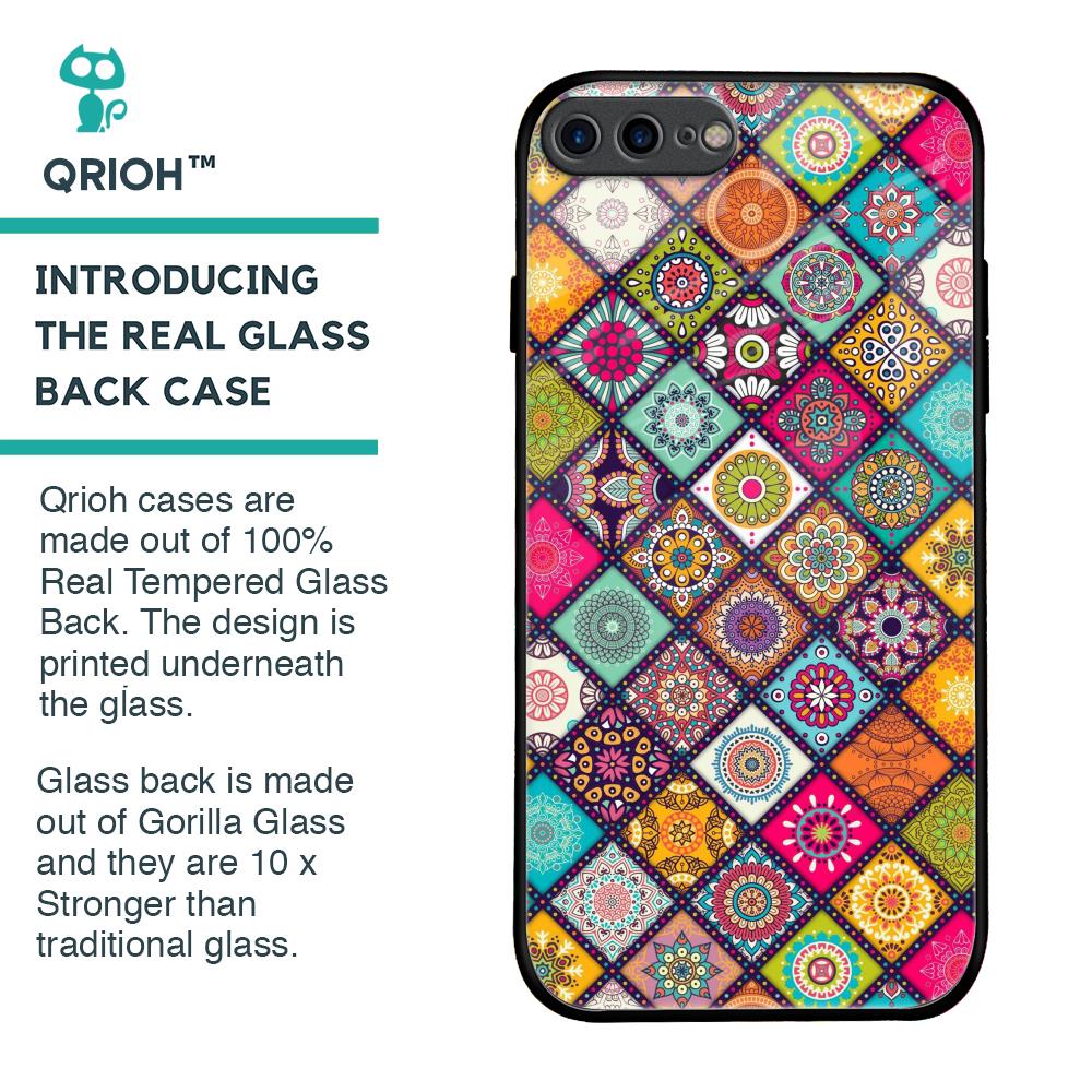 Multicolor Mandala Glass Case for iPhone 7 Plus