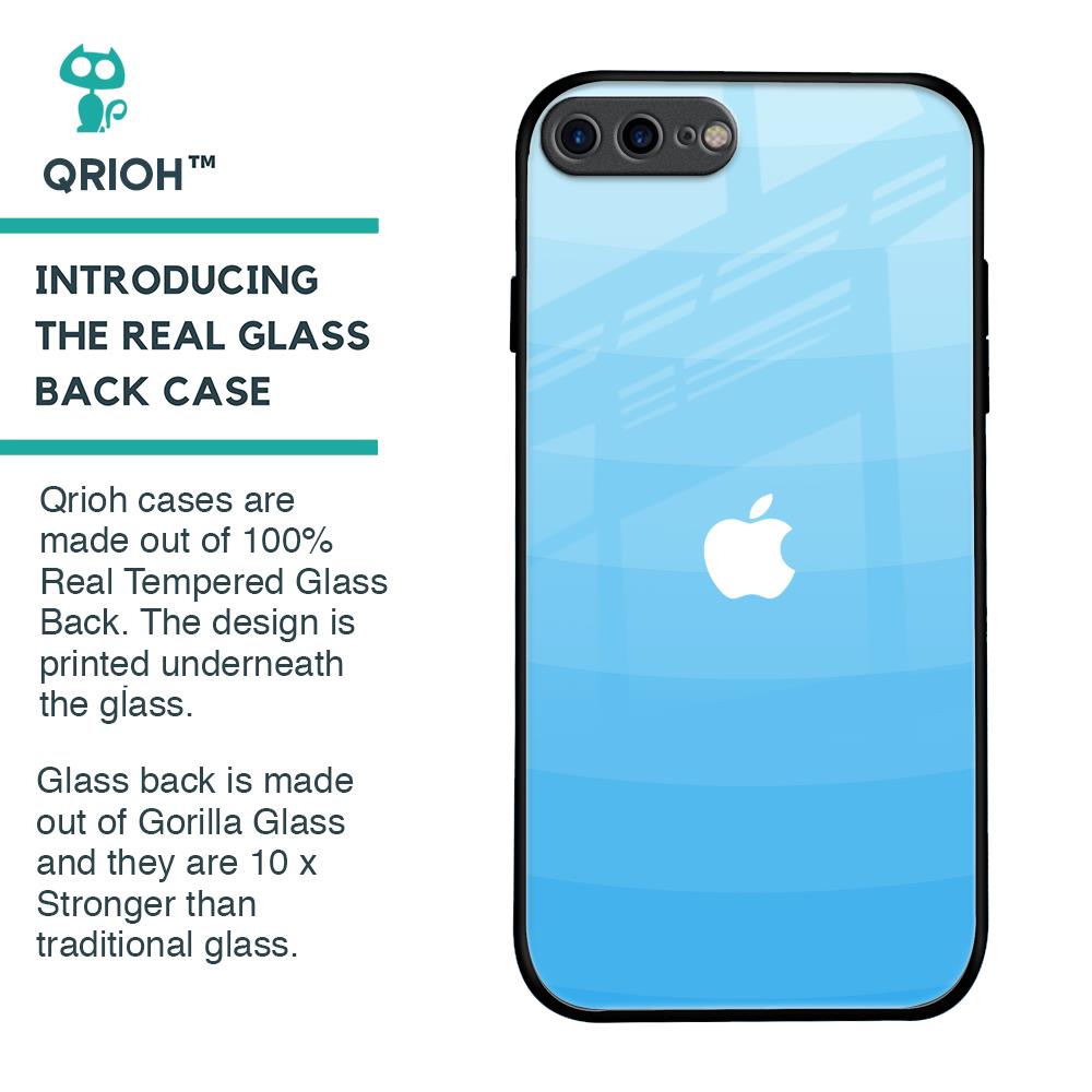 Wavy Blue Pattern Glass Case for iPhone 7 Plus