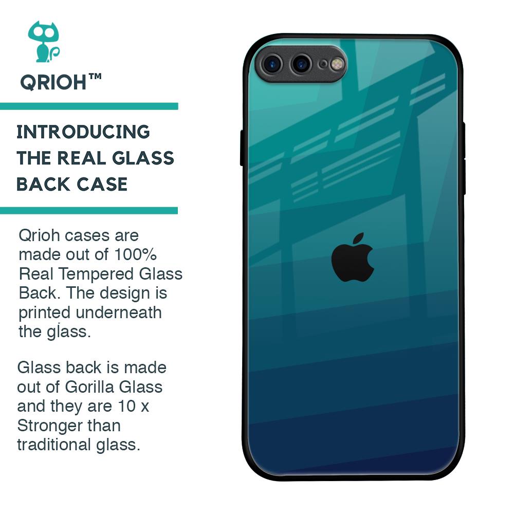 Green Triangle Pattern Glass Case for iPhone 7 Plus