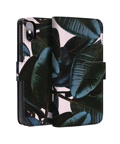 Dark Tropical Leaves iPhone Flip Cover Online