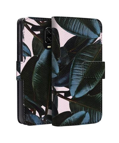 Dark Tropical Leaves OnePlus Flip Cases & Covers Online