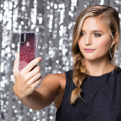 Candy Jar Rose Snow Globe Glitter case for iPhone