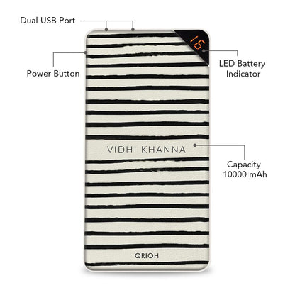 Rough Black Stripes Customized Power Bank