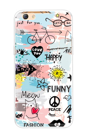 Happy Doodle Oppo F3 Plus Back Cover