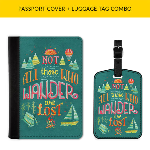 Not All Who Wander are Lost Passport & Luggage Tag Combo