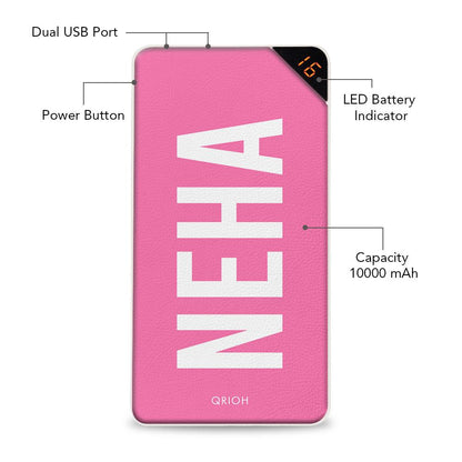Pale Text Customized Power Bank