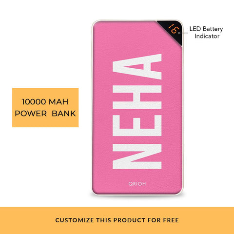 Pale Text Customized Power Bank
