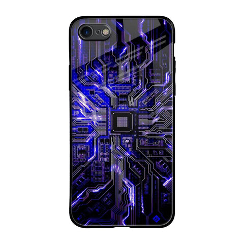 Techno Color Pattern iPhone 8 Glass Back Cover Online