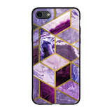 Purple Rhombus Marble iPhone 8 Glass Back Cover Online