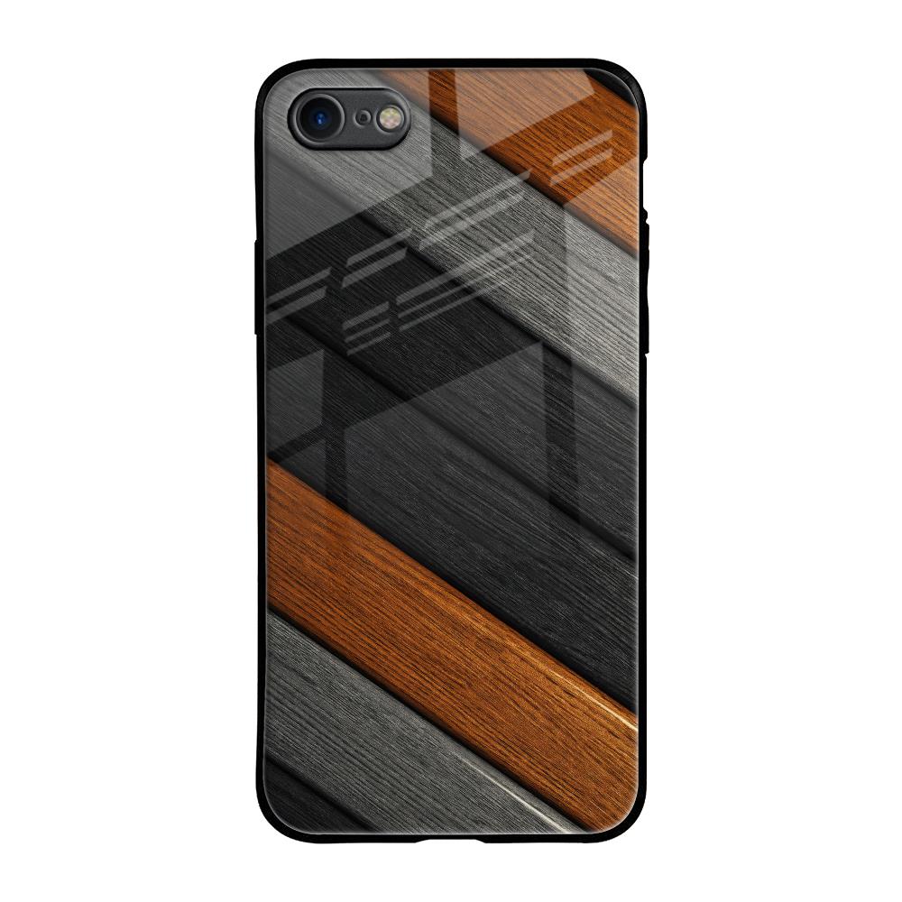 Tri Color Wood iPhone 8 Glass Back Cover Online