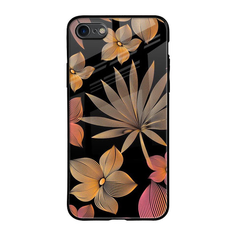 Lines Pattern Flowers iPhone 8 Glass Back Cover Online
