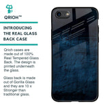 Dark Blue Grunge Glass Case for iPhone 8