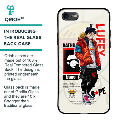 Bape Luffy Glass Case for iPhone 8