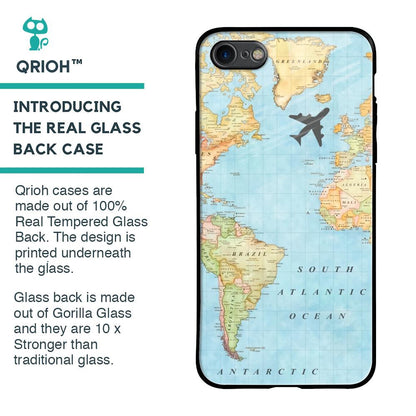 Travel Map Glass Case for iPhone 8