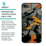 Camouflage Orange Glass Case For iPhone 8