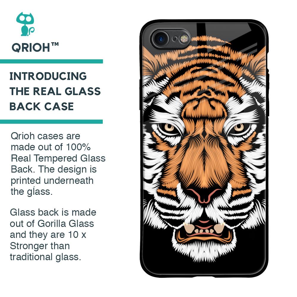 Angry Tiger Glass Case For iPhone 8