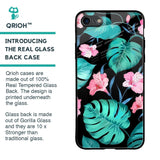 Tropical Leaves & Pink Flowers Glass Case for iPhone 8