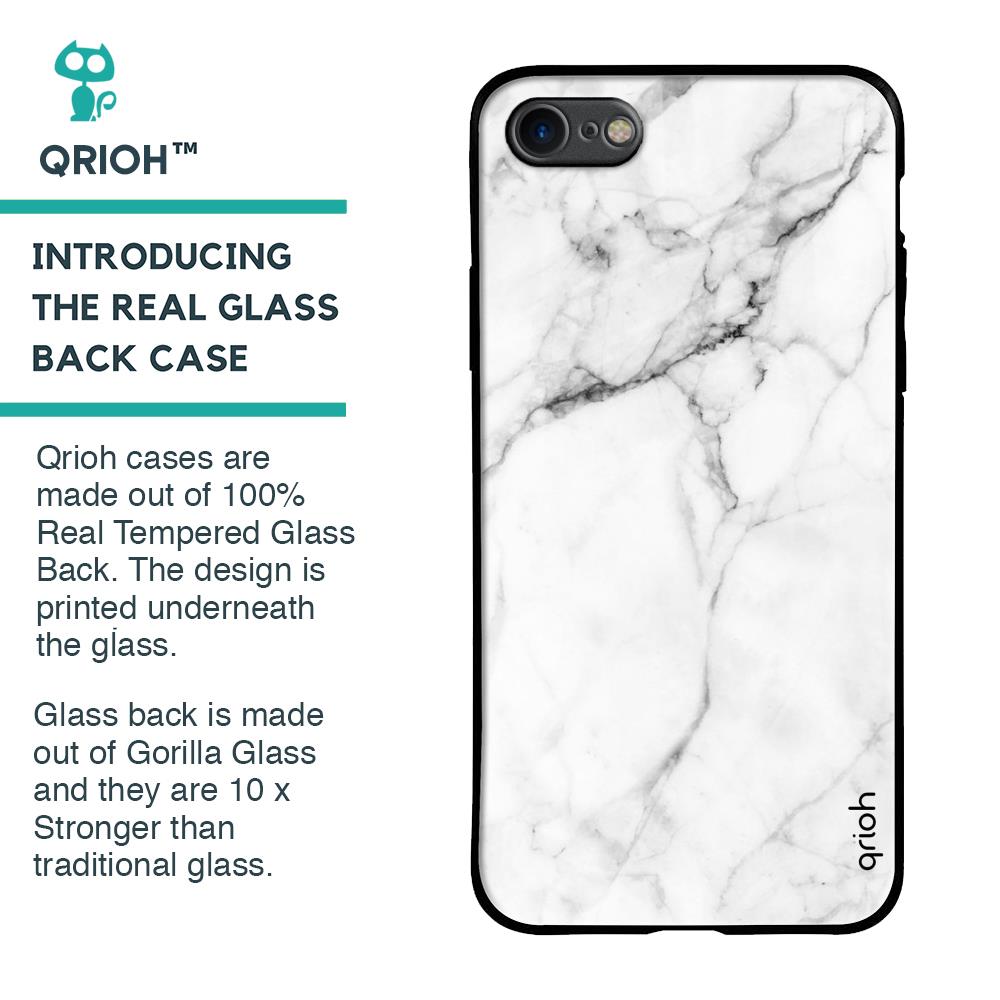 Modern White Marble Glass Case for iPhone 8