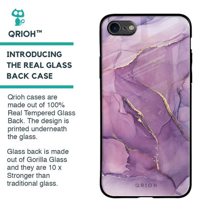 Purple Gold Marble Glass Case for iPhone 8