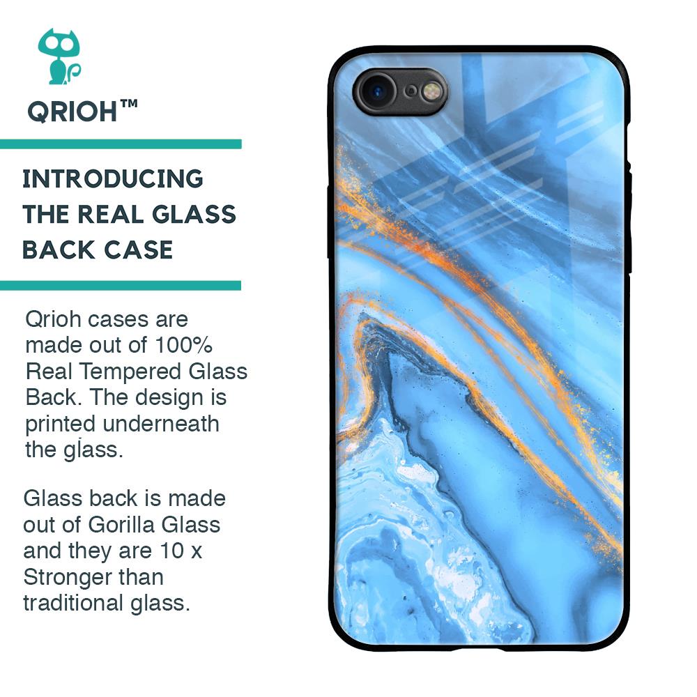 Vibrant Blue Marble Glass Case for iPhone 8