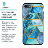 Turquoise Geometrical Marble Glass Case for iPhone 8