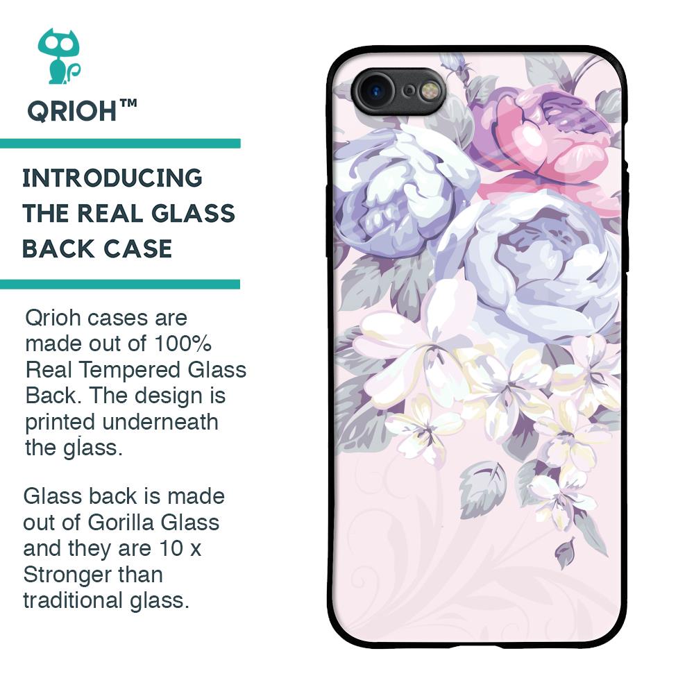 Elegant Floral Glass Case for iPhone 8